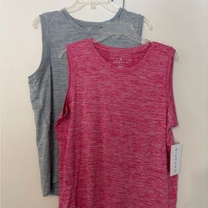 2- NWT Danskin Women's Tank Tops - Heather Pink and Gray